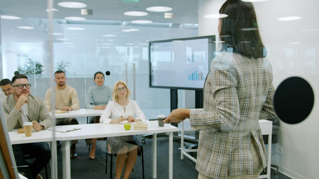 data analysis meeting in boardroom