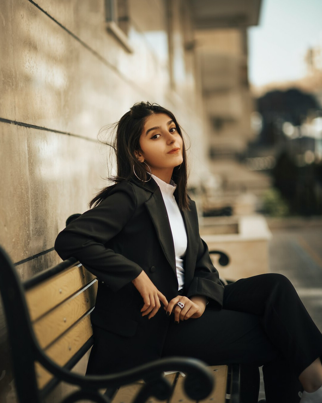 Studio portrait of an Indian Singaporean woman in business attire